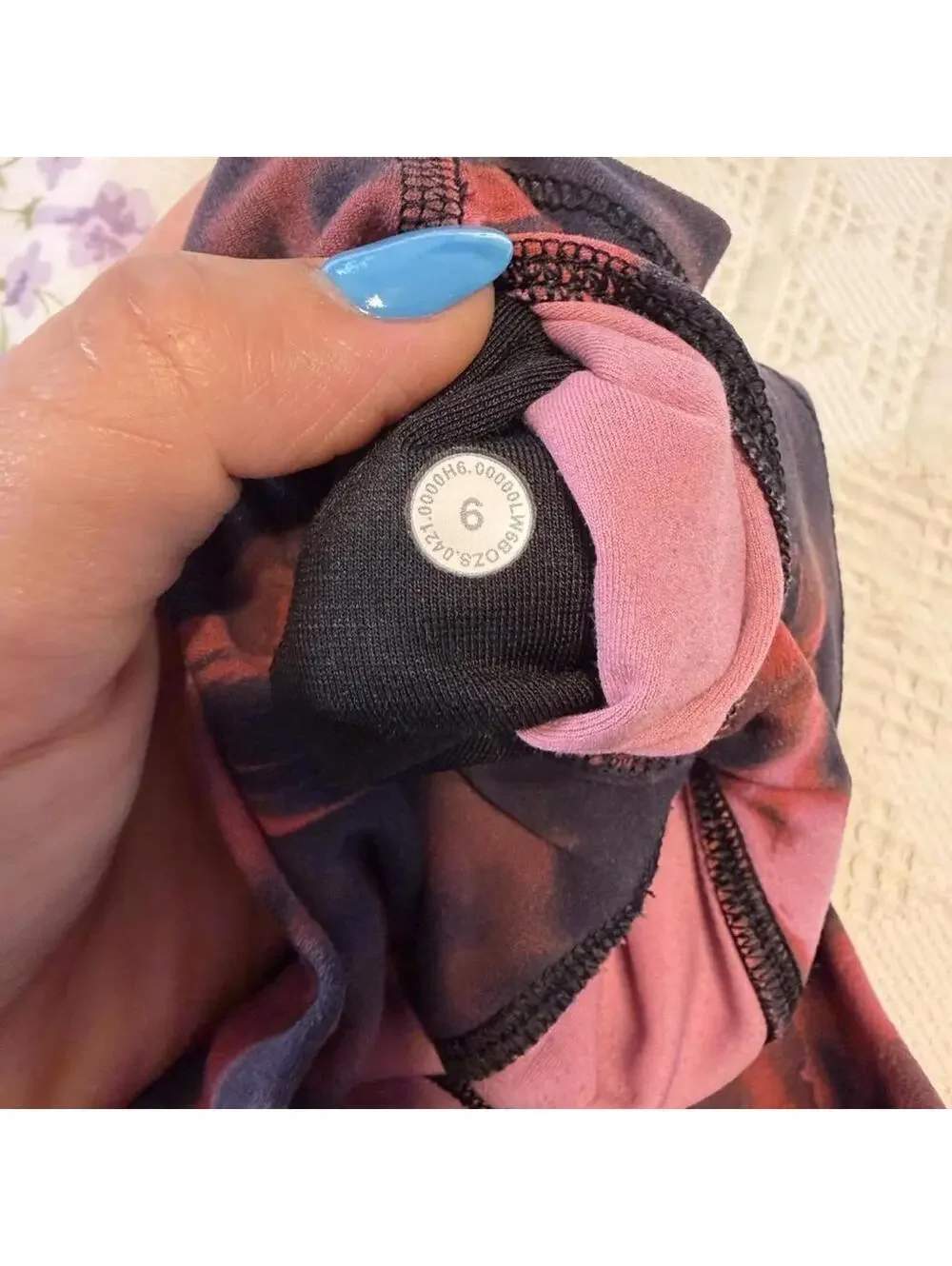 Lululemon Align High Rise Crop Pink Black Floral Leggings Size 6